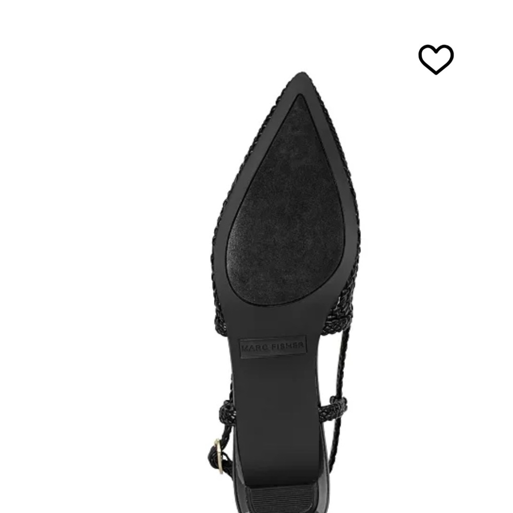 Marc Fisher Black Woven Slingback Flats - Kelysa style - Picture 5 of 14